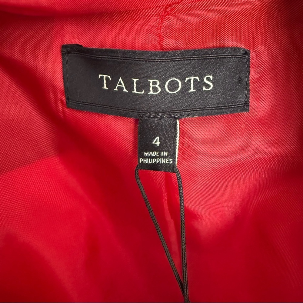 Talbots Red Blazer Gold-Tone Hardware Womens Size 4 Classic Tailored Suit Jacket - Picture 6 of 8